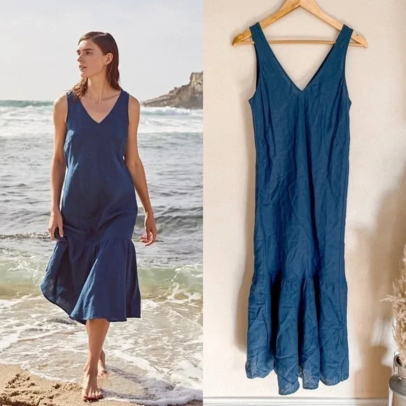 lined linen dress Shall Collar Linen Dress, Maxi Wrap Linen Dress, Summer Linen Dress, Gray Linen Maxi Dress, Plus Size Wrap Dress, Boho Plus Size Linen Dress, S / main image 1